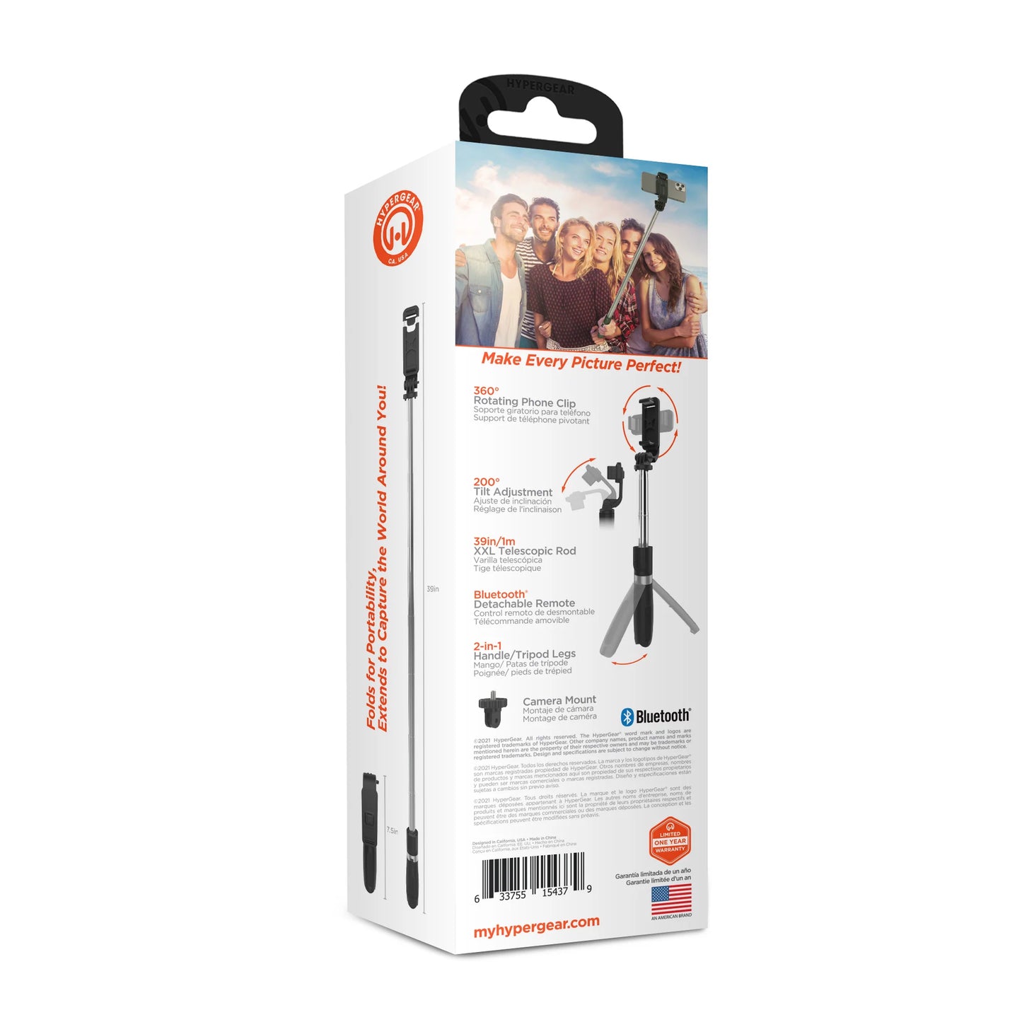 Hypergear Snapshot Wireless Selfie Stick and Tripod Combination