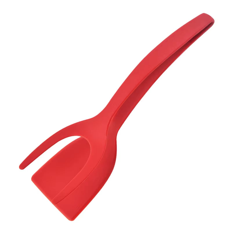 Versatile 2-in-1 Nylon Grip Tongs & Egg Spatula - Perfect for Steak, Pancakes, and More!
