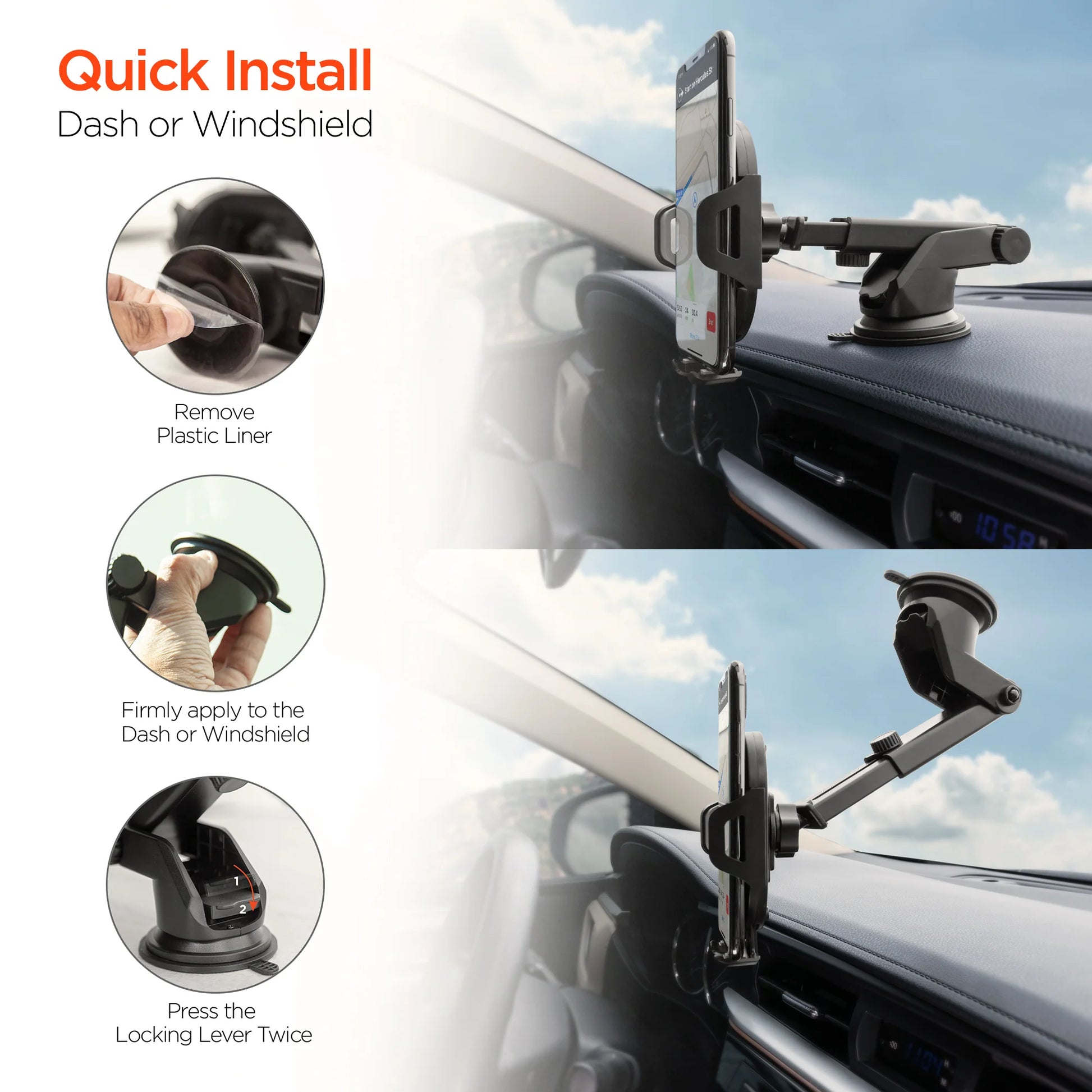 Hypergear Black 3-In-1 Phone Mount Kit (Model 15289-HYP)
