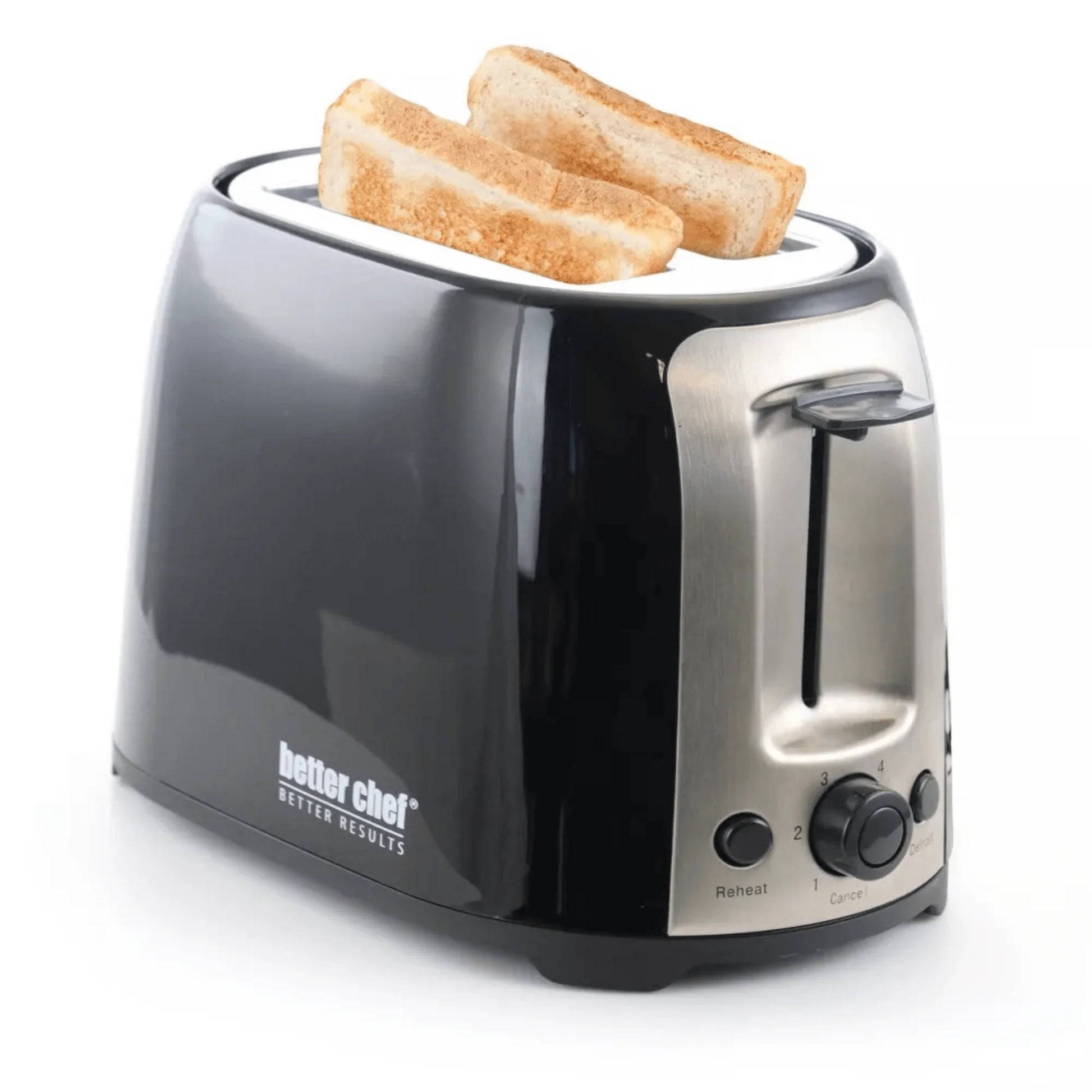 Better Chef Deluxe Cool Touch Wide-Slot 2-Slice Toaster with Stainless Accents - REFURBISHED