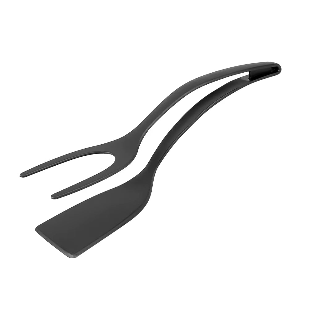 Versatile 2-in-1 Nylon Grip Tongs & Egg Spatula - Perfect for Steak, Pancakes, and More!