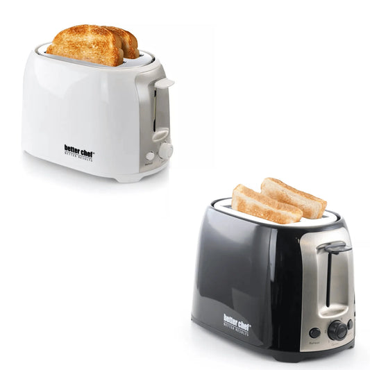 Better Chef Deluxe Cool Touch Wide-Slot 2-Slice Toaster with Stainless Accents - REFURBISHED