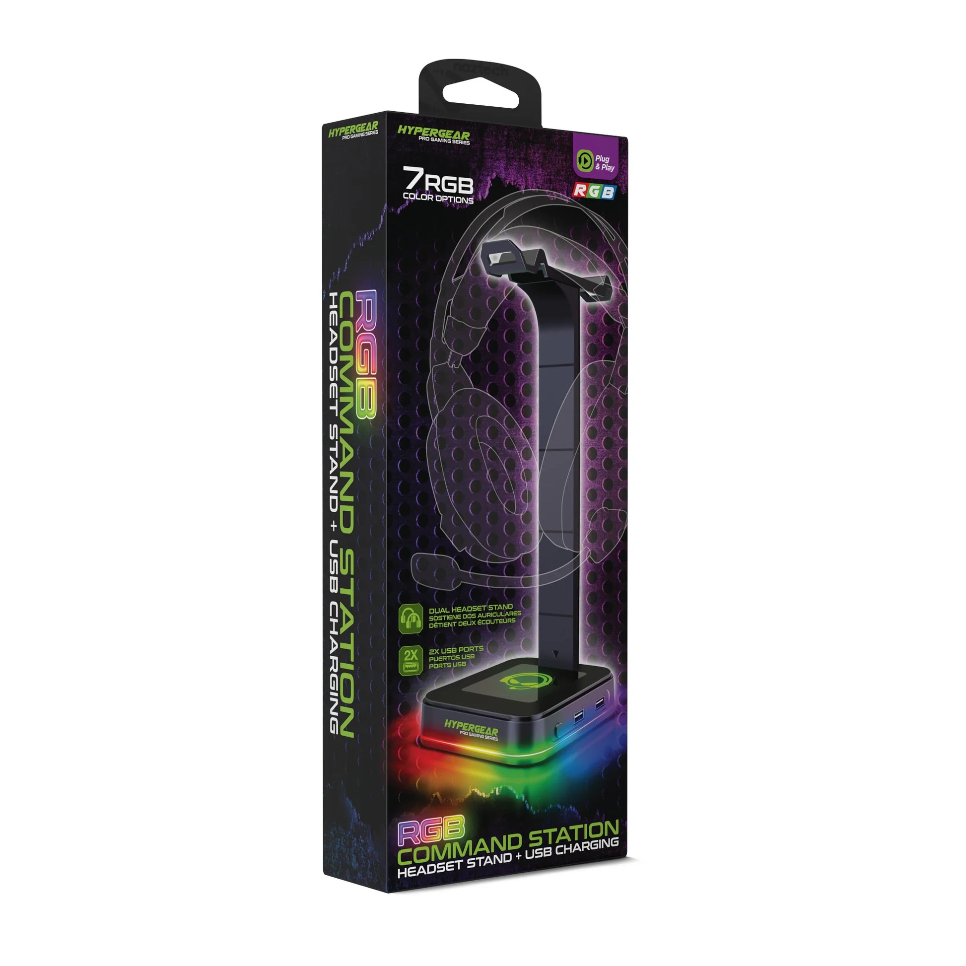 Hypergear RGB Command Station Headset Stand with Six Color Lighting Effects