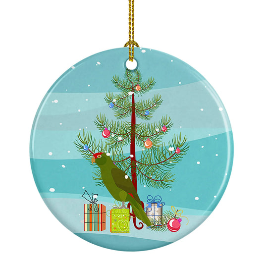 Amazon Parrot Merry Christmas Ceramic Ornament