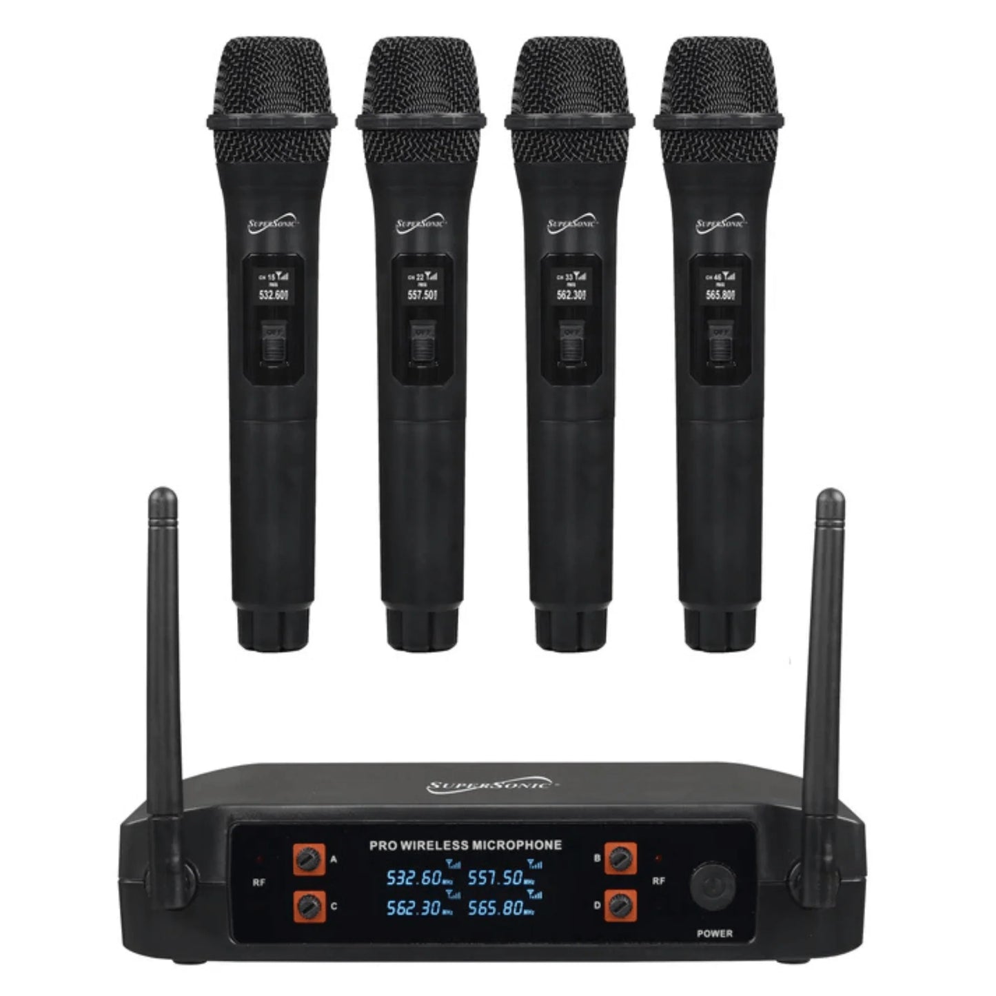 Supersonic 4 Channel 2.4G Wireless Microphone System