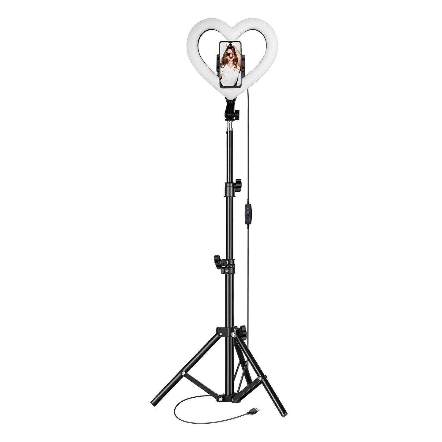 Supersonic PRO 10-Inch Heart-Shaped Selfie Ring Light for Live Streaming (Model SC-2310SRH)