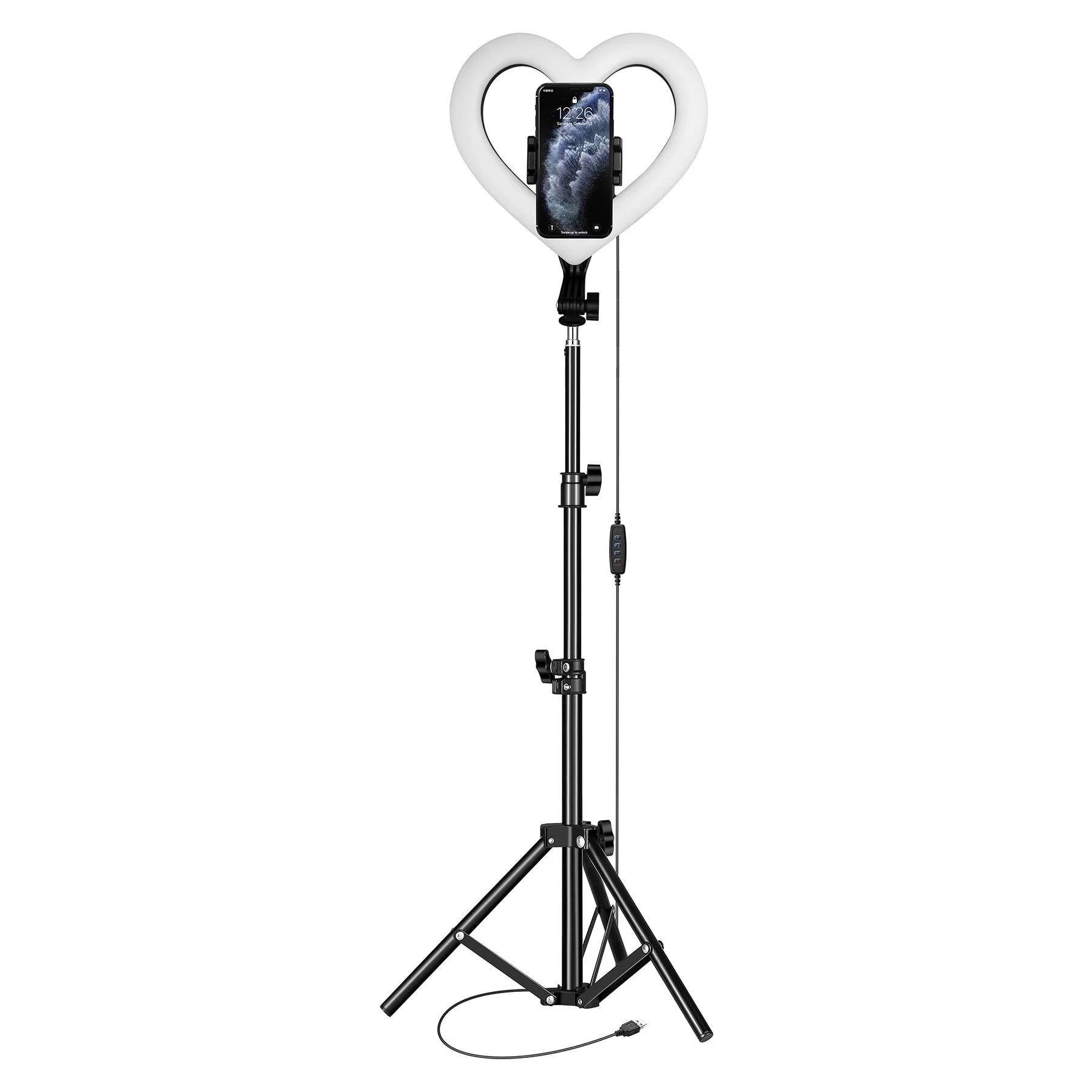 Supersonic PRO 10-Inch Heart-Shaped Selfie Ring Light for Live Streaming (Model SC-2310SRH)