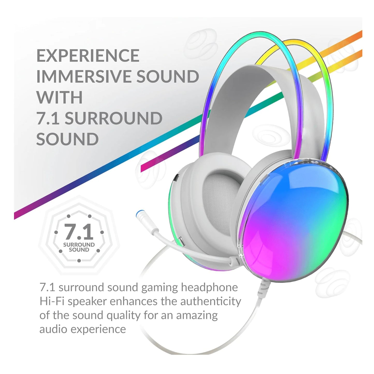 Supersonic Professional Wired Gaming Headset with LED Lighting and Surround Sound Technology