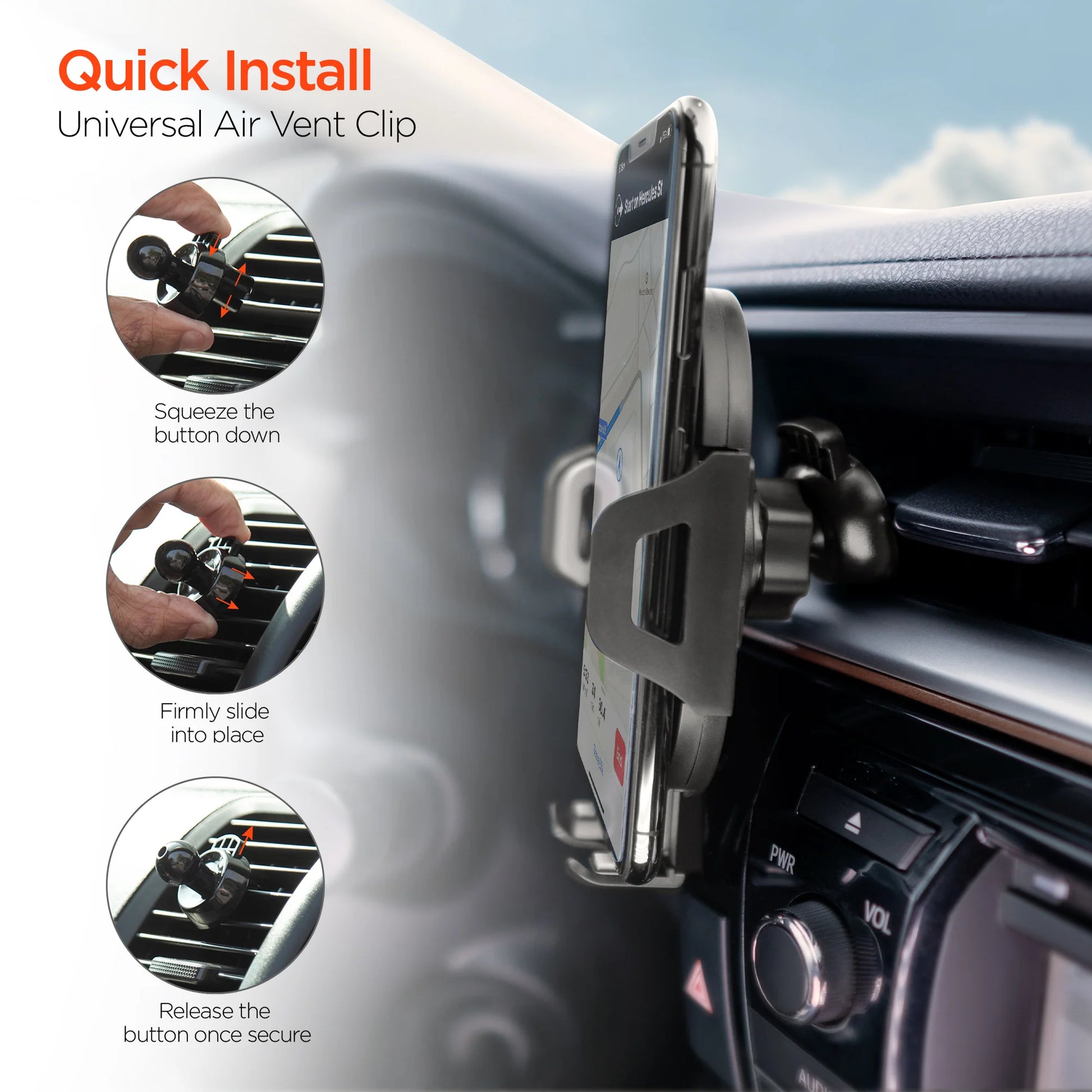 Hypergear Black 3-In-1 Phone Mount Kit (Model 15289-HYP)