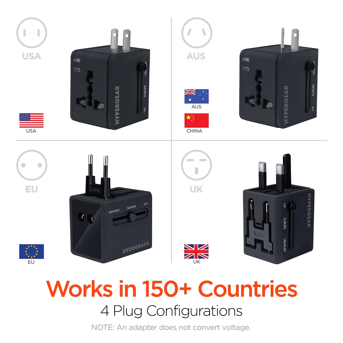 Hypergear Universal Travel Adapter for Global Use