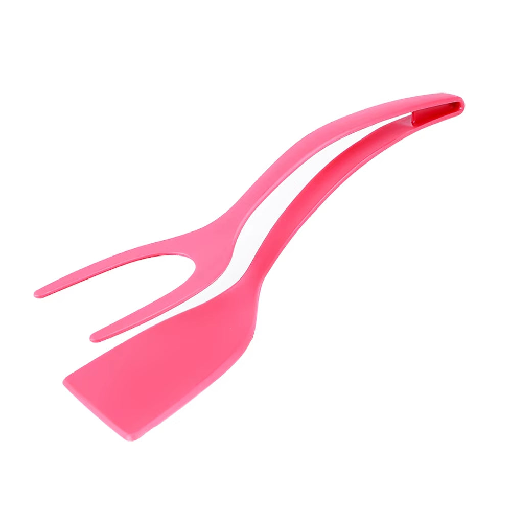 Versatile 2-in-1 Nylon Grip Tongs & Egg Spatula - Perfect for Steak, Pancakes, and More!