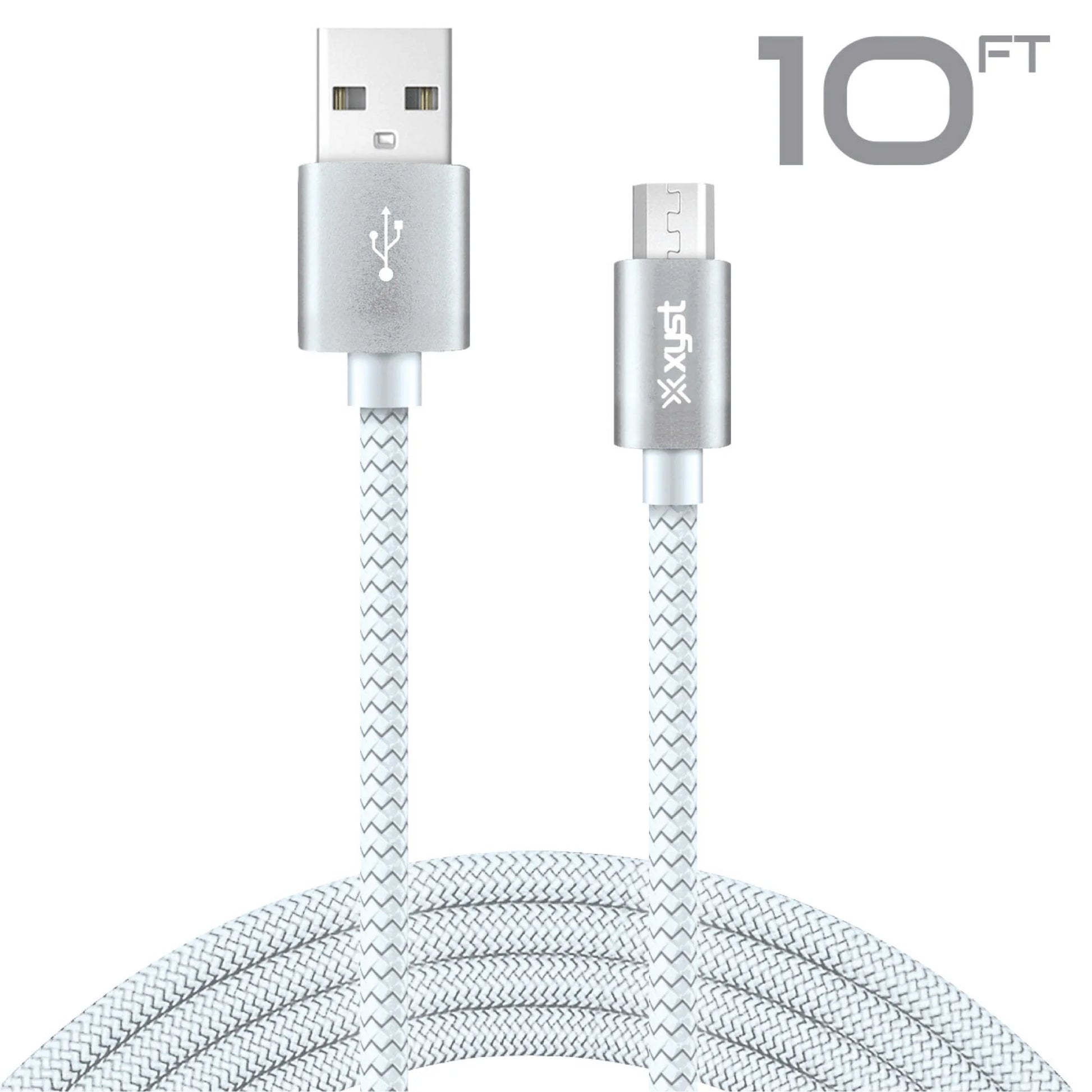 Xyst 10Ft Braided USB to Micro USB Charge and Sync Cable