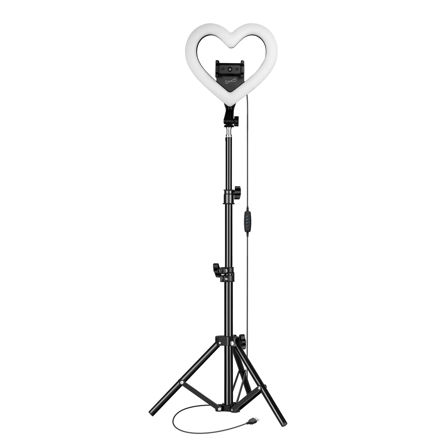 Supersonic PRO 10-Inch Heart-Shaped Selfie Ring Light for Live Streaming (Model SC-2310SRH)